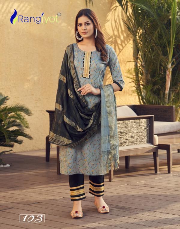 Rangjyoti Saheli 101 Stylish Wear Chanderi Cotton Designer Readymade Suit